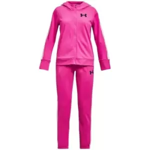 Image of Under Armour Knit Hooded Tracksuit Set Junior Girls - Pink