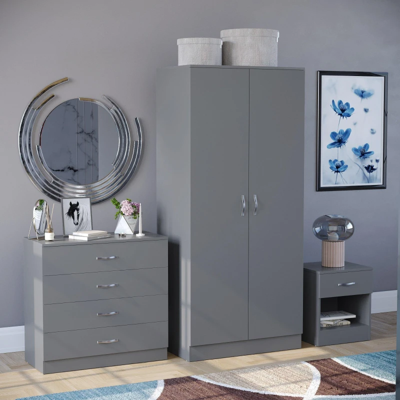 Image of Lassic Vida Designs Riano 3 Piece Bedroom Set Grey unisex Set of 3