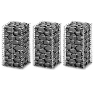 Image of Vidaxl Gabion Set 3 Pcs Galvanised Wire 25 X 25 X 50 cm