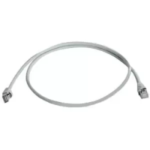 Image of Telegaertner L00000A0081 RJ45 Network cable, patch cable CAT 6A S/FTP 1m Grey UL-approved, Flame-retardant, incl. detent