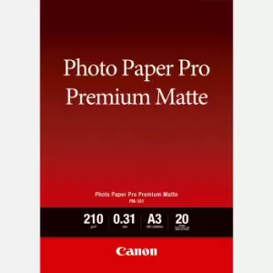 Image of Canon PM-101 Premium Matte Photo Paper A3 - 20 Sheets