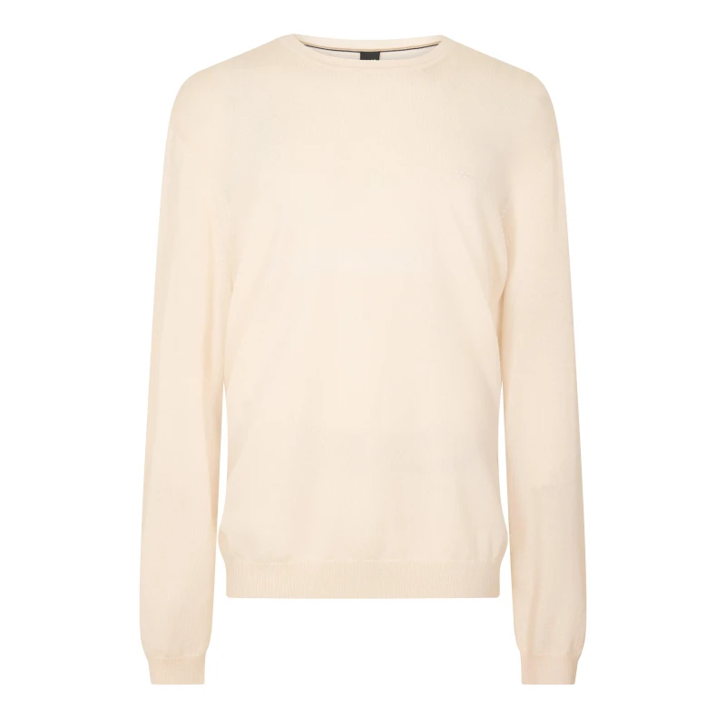 Image of Boss Mens Bagritte-E Crew Sweatshirt Open White male L