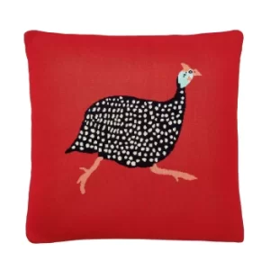 Image of Joules Guinea Fowl Cushion 60cm x 40cm, Rust