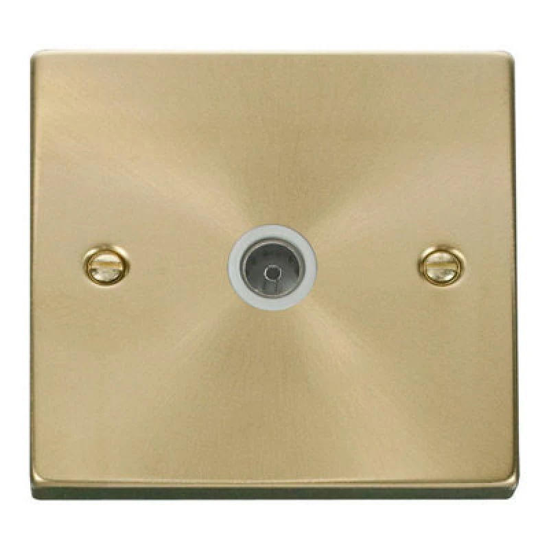 Image of SE Home Satin / Brushed Brass 1 Gang Single Coaxial TV Socket Gold unisex