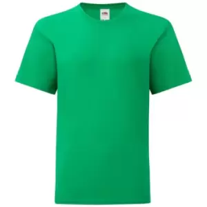 Image of Fruit Of The Loom Childrens/Kids Iconic T-Shirt (7-8 Years) (Kelly Green)