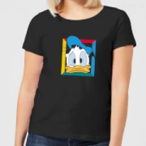 Image of Disney Donald Face Womens T-Shirt - Black - S