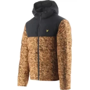 Image of Lyle and Scott Black Earth Print Wadded Jacket