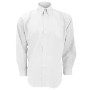 Image of Kustom Kit Mens Workwear Oxford Long Sleeve Shirt (21inch) (White)