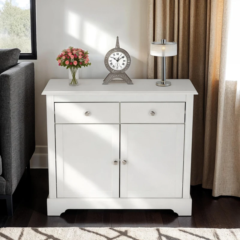 Image of Seconique Stratford 2 Door 2 Drawer Sideboard - White 400-405-054