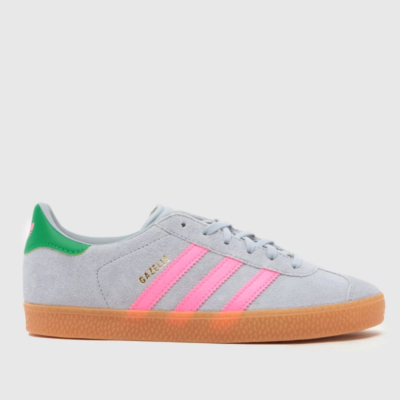 Image of adidas Silver Gazelle Girls Youth Trainers Silver UK 4 (EU 36?)