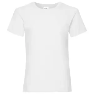 Image of Fruit Of The Loom Girls Childrens Valueweight Short Sleeve T-Shirt (Pack of 2) (5-6) (White)