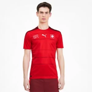Image of PUMA Suisse Mens Home Replica Jersey, Red/Pomegranate, size Medium, Clothing