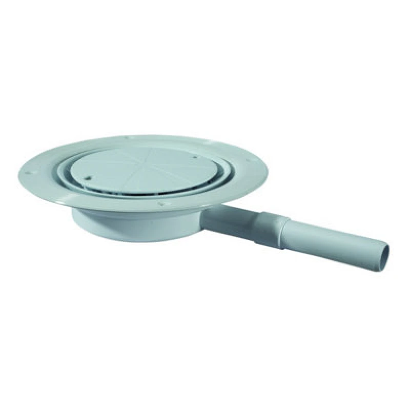 Image of McAlpine Round Untrapped Gully with White Cover for Pumped Waste USG1WH White