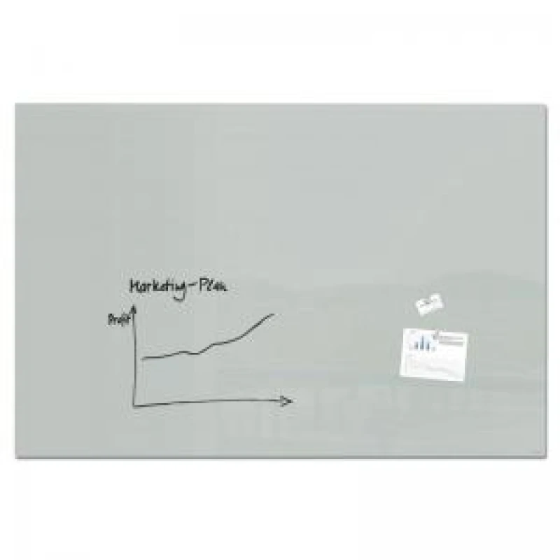Image of SIGEL Glass whiteboard Artverum - TUEV - approved - 180 x 120cm - grey - safety glass