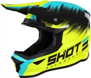 Image of Shot Furious Versus Kids Motocross Helmet, green-yellow Size M green-yellow, Size M