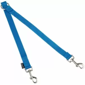 Image of Double Dog Pet Lead Leash Splitter Coupler with Clip for Collar Harness - Blue - Bunty