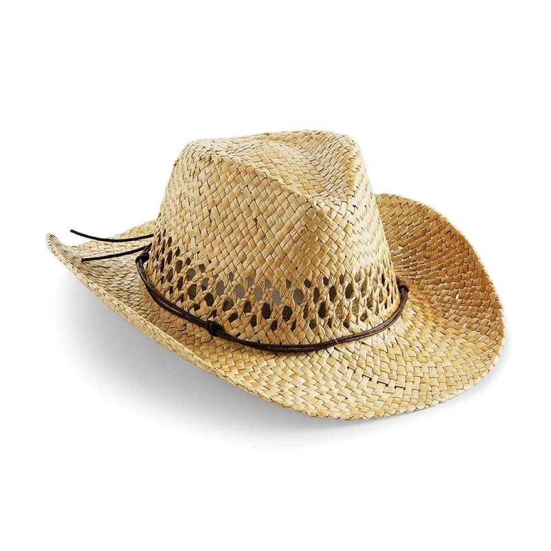 Image of Beechfield Womens Straw Cowboy Hat in Natural Natural Female One Size