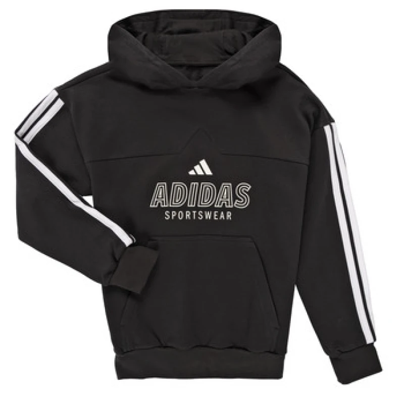 Image of adidas House of Tiro Fleece Hoodie Kids boys's Hoodies in Black