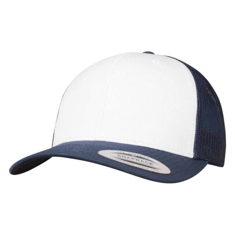 Image of Flexfit Mens Retro Colour Block Trucker Cap in Navy Navy Male One Size