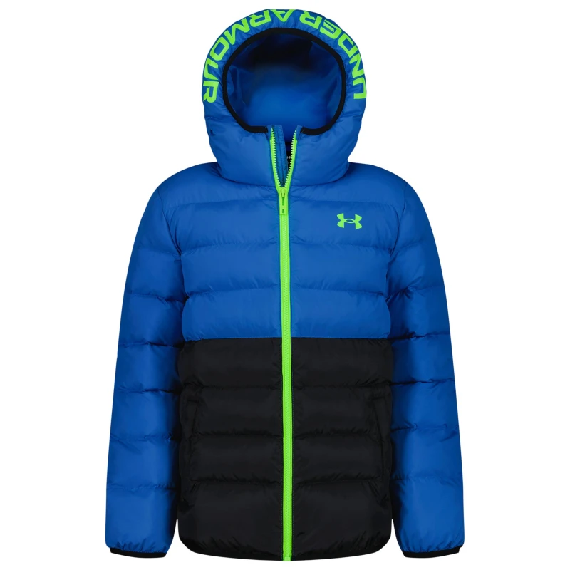 Image of Under Armour Kids Pronto Hooded Long Sleeve Puffer Jacket Navy/Tech Blue unisex 6-7 (S)