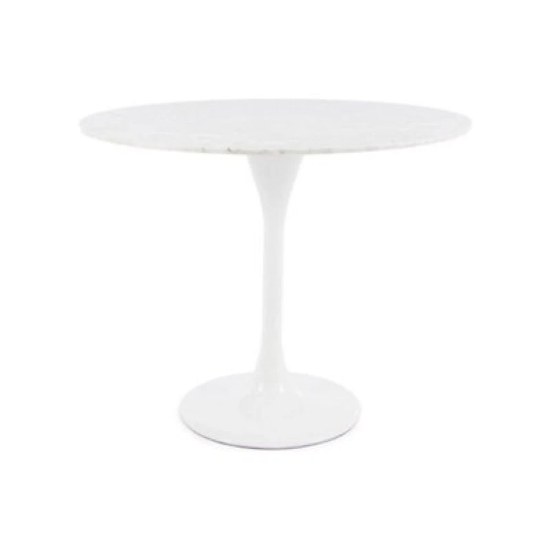 Image of Fusion Living Marble Tulip Medium Circular Dining Table White