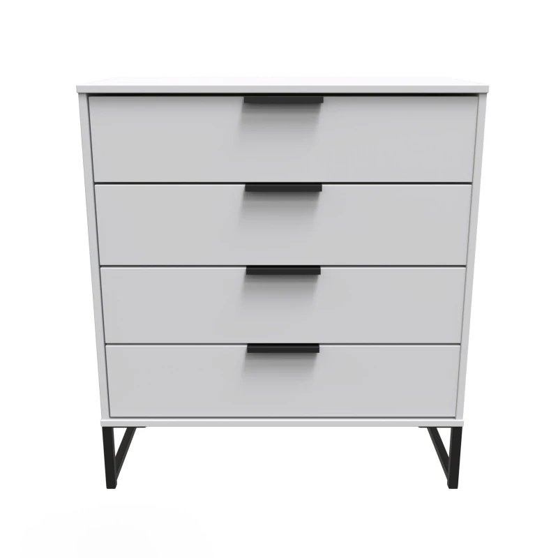 Image of Ready Assembled 2 U Fuji 4 Drawer Chest (Ready Assembled) in Mid Grey Mid Grey Unisex