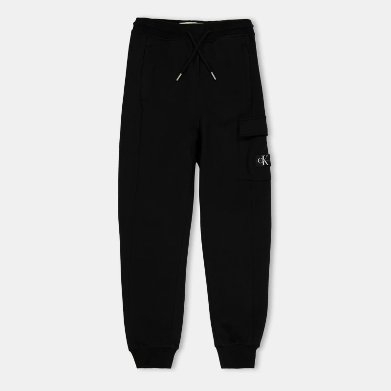 Image of Calvin Klein Jeans Kids Closed Hem Fleece Cargo Joggers CK Black BEH male 12Y