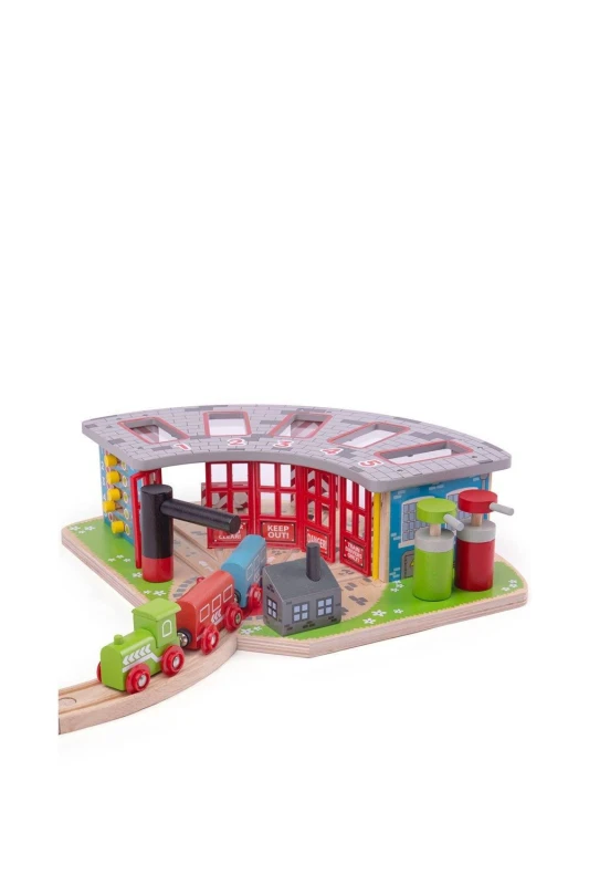 Image of Bigjigs Rail 5 Way Toy Engine Shed Multicolor Unisex
