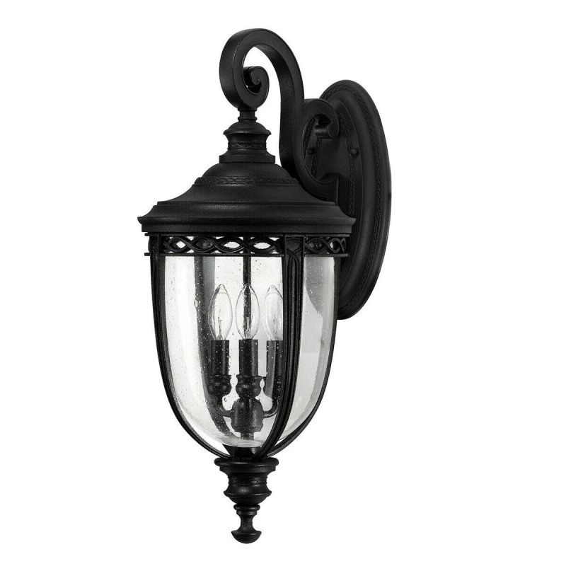 Image of Loops Outdoor IP44 3 Bulb Wall Light Sconce Black LED E14 60W Bulb External d00708 Black