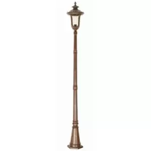 Image of Outdoor IP44 1 Bulb Lamp Post Rusty Bronze Patina LED E27 100W