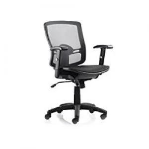 Image of Task Office Chair Palma Black Mesh Back Black With Adjustable Arms