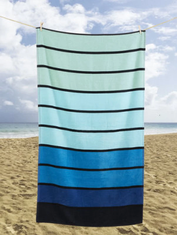 Image of Rapport Ombre Striped Beach Towel Multi 85 X 160Cm