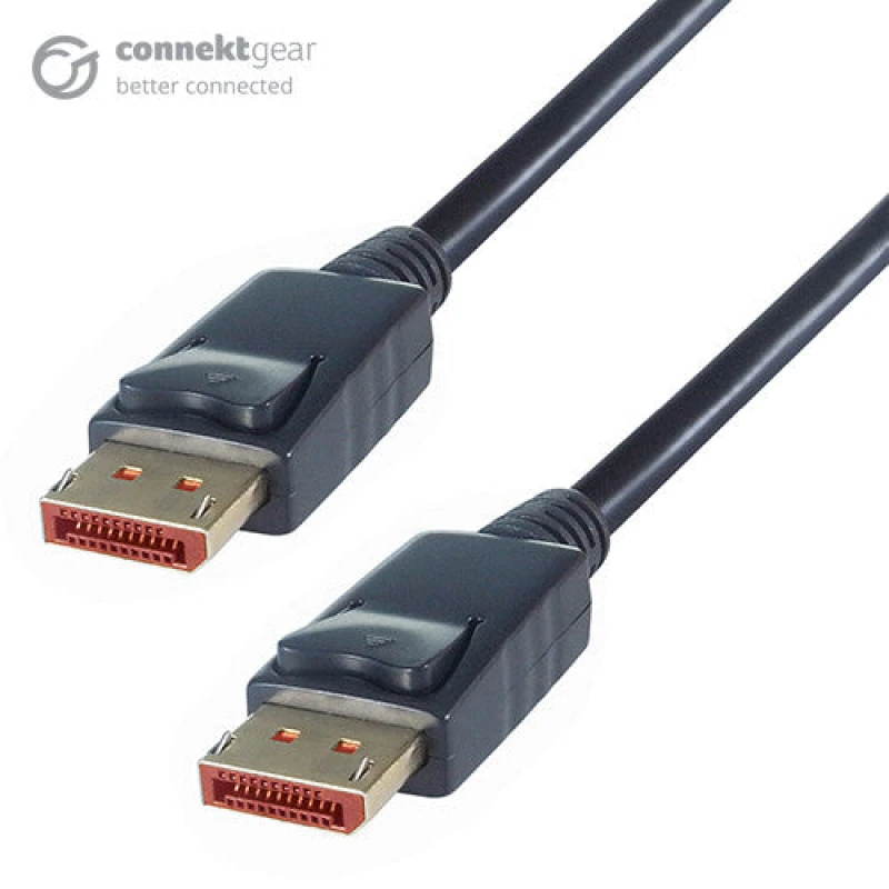 Image of Dp Building Systems connektgear 1m V1.4 8K DisplayPort Connector Cable - Male to Male Gold Lockable Connectors 26-6010/8K