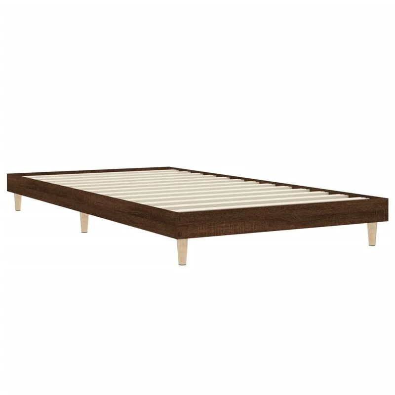 Image of VIDAXL Bed Frame without Mattress Brown Oak 90x200cm Engineered Wood Vidaxl 8720845795535