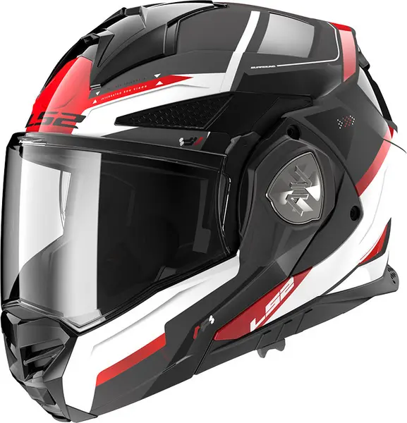 Image of LS2 FF901 Advant X Spectrum Black White Red Modular Helmet Size 2XL
