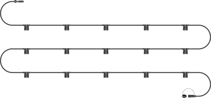 Image of EAGLE-CON 5m 15 Light Easy-Connect Festoon Interconnectable Lighting Black Rubber Cable ELV-428641