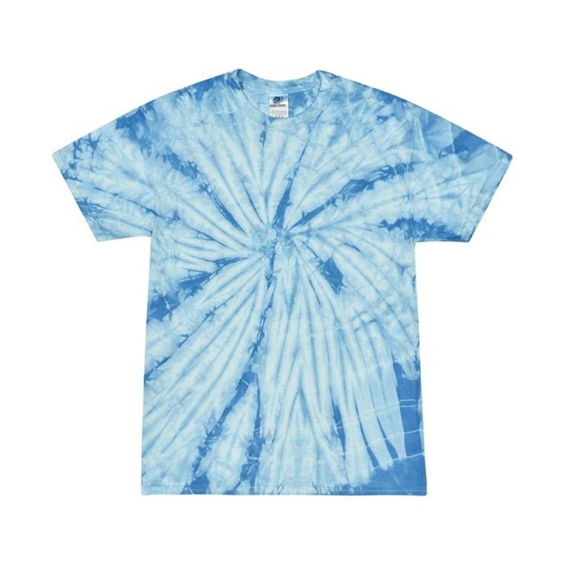Image of Colortone Mens Spider Tie Dye T-Shirt in Baby Blue Size: Large Baby Blue Male L