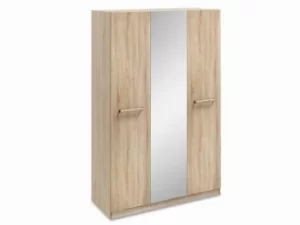 Image of Harmony Hampton Oak 3 Door 1 Mirror Tall Triple Wardrobe Flat Packed