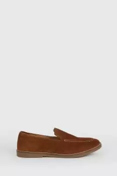 Image of Tan Suede Slip On Loafers