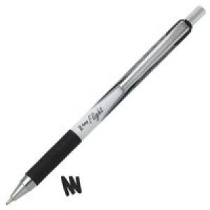 Image of Original Zebra Z Grip Flight Medium Ball Pen Black Pack of 12 Pens