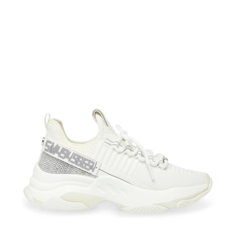 Image of Steve Madden Womens Maxilla Low-Top Runners White female 5 (38)