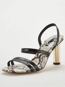 Image of Office Masquerade Heeled Sandal - Black/Snake