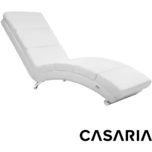 Image of CASARIA Chaise Longue Relaxing Faux Leather Lounger Reclining Living Room Single Chair Recliner Bedroom Office Seat Faux Leather White