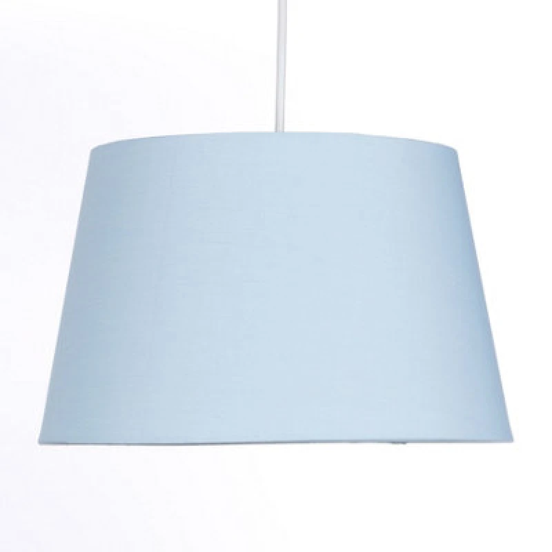 Image of K Living Light Blue Tapered Drum Shade For Ceiling And Table Lamp 14" Shade