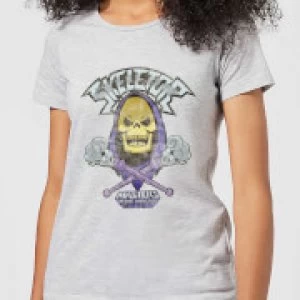 Image of He-Man Skeletor Distressed Womens T-Shirt - Grey - M