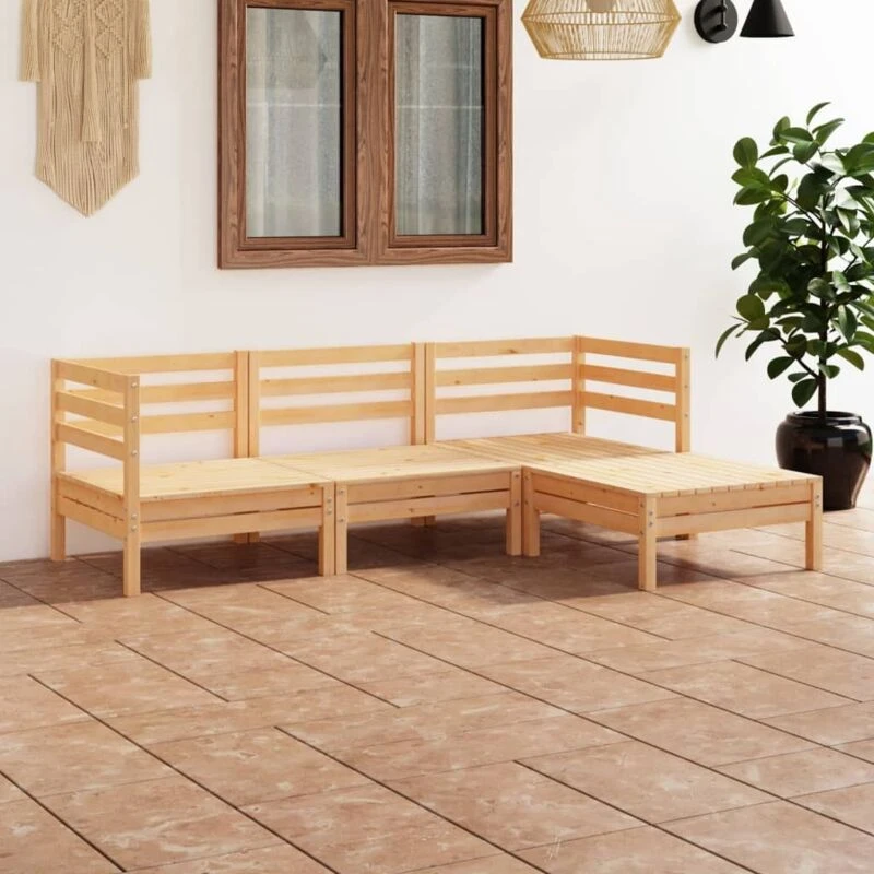 Image of VIDAXL 4 Piece Garden Lounge Set Solid Pinewood Vidaxl 8720286685495