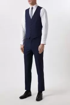 Image of Mens Tailored Fit Navy Marl Waistcoat