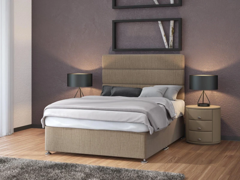 Image of Bedmaster Rhodes Grey Velvet Fabric Ottoman Bed Frame - 4ft6 Double