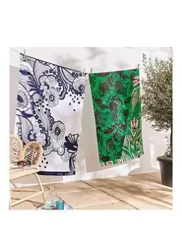 Image of Ted Baker Retro Swirl Towels Beach Navy