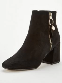 Image of OFFICE Anthea Side Zip Ankle Boot - Black, Size 3, Women